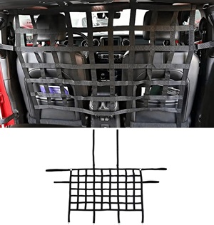 Critter Net - POETRYXIAO Rear Seat Isolation Pet Net, Back Seat Divider for Dog for 2007-2020 Jeep Wrangler JK JL Gladiator JT 2/4 Door(Black)